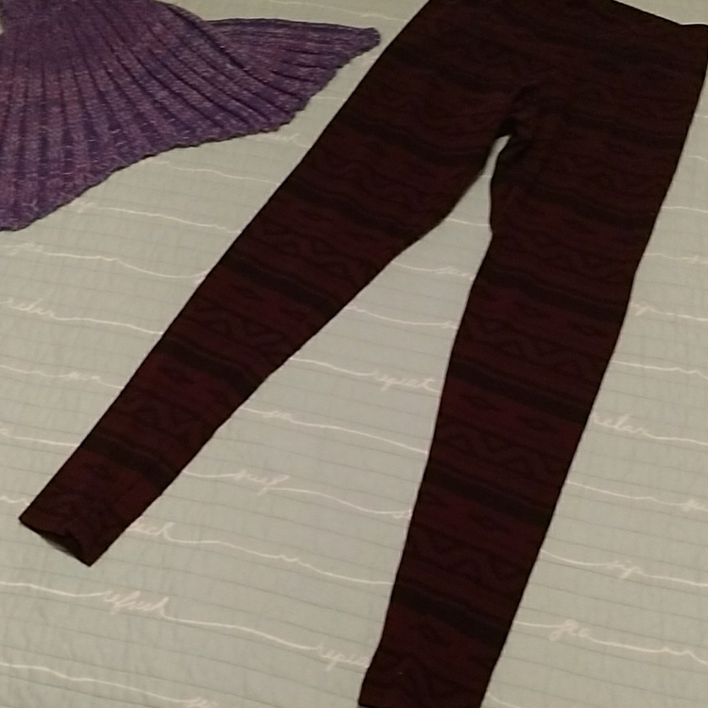 Red and black aztec leggings.